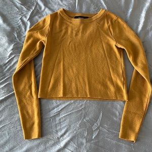 Plain cropped mustard color sweater